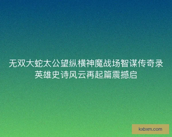 无双大蛇太公望纵横神魔战场智谋传奇录英雄史诗风云再起篇震撼启
