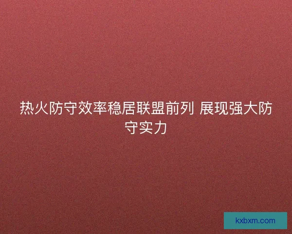 热火防守效率稳居联盟前列 展现强大防守实力